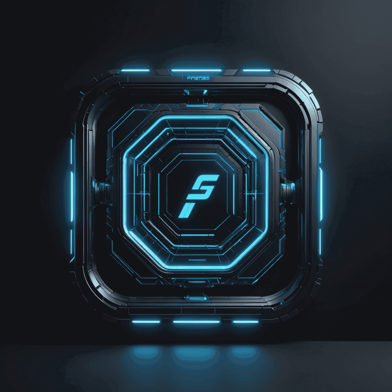 POEMS Platform logo - A futuristic cyber-grid design with glowing blue edges on a dark metallic background