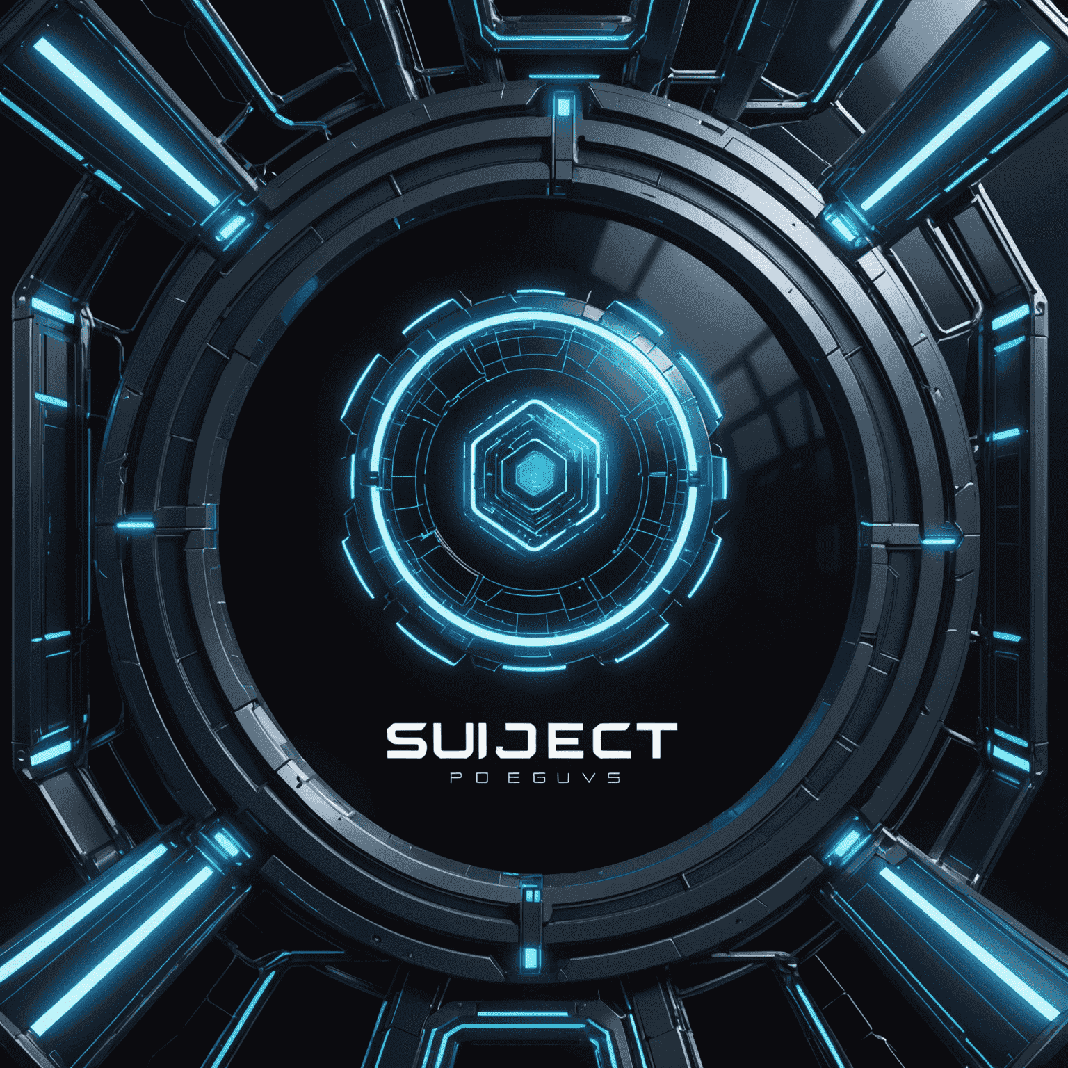 POEMS Platform logo - A futuristic cyber-grid design with glowing blue edges on a dark metallic background