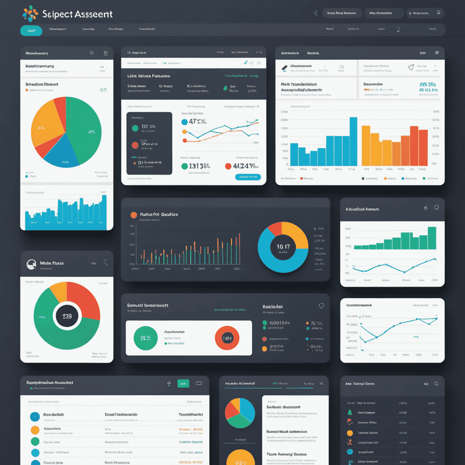 A dashboard showing risk assessment tools, stop-loss indicators, and portfolio balance visualizations